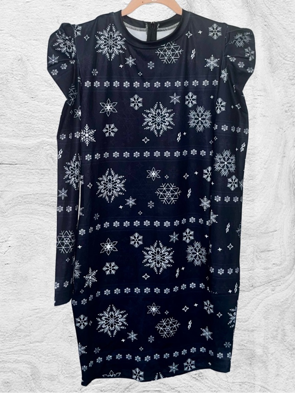 Blue Zone Planet Dress Snowflake Print Long Sleeve Medium - Picture 5 of 10